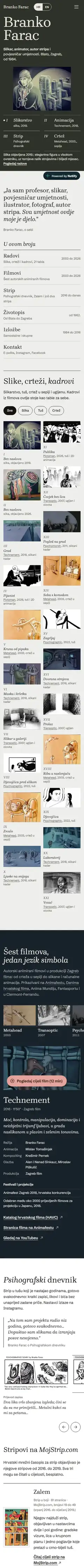 Stranica branko-farac.netlify.app na mobitelu