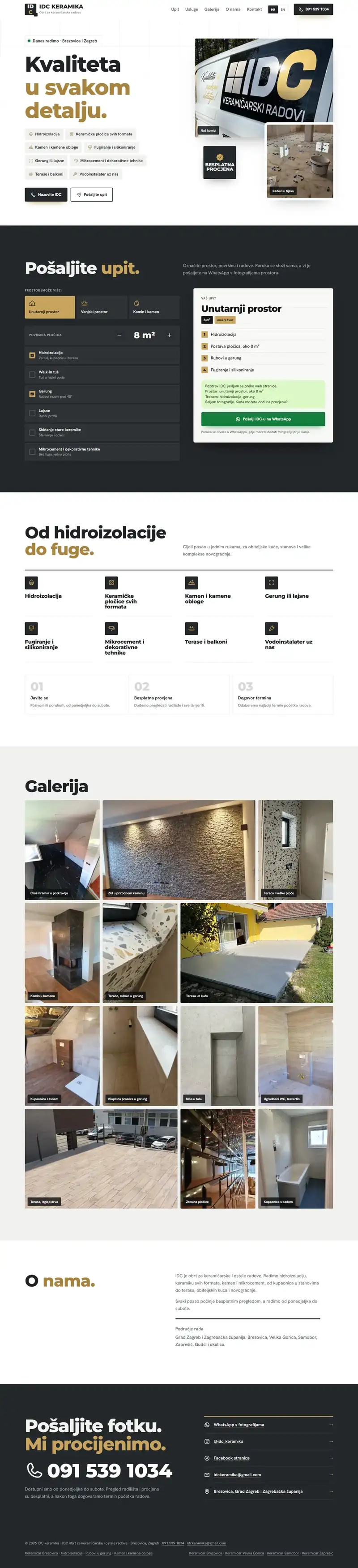Stranica idckeramika.com na računalu