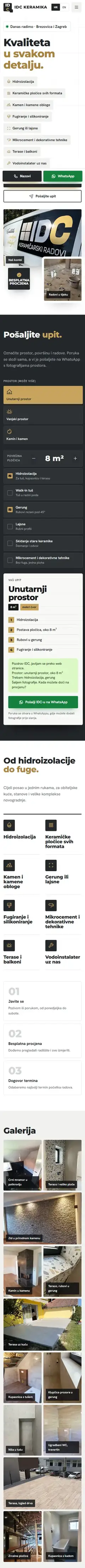 Stranica idckeramika.com na mobitelu