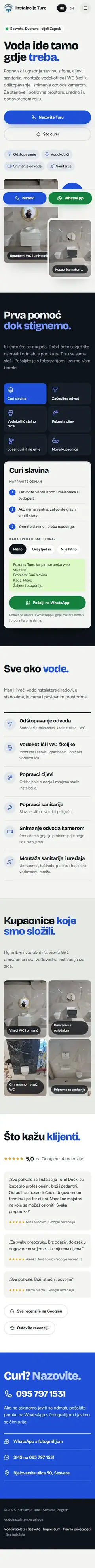 Stranica instalacijeture.com na mobitelu